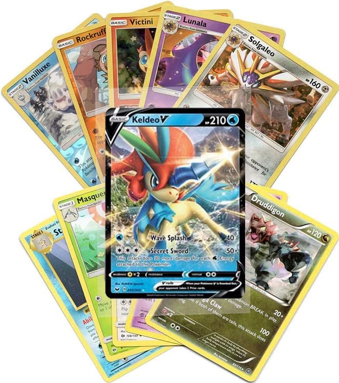 Pokemon Cards - 50 Card Assorted Lot with Guaranteed V Pokemon
