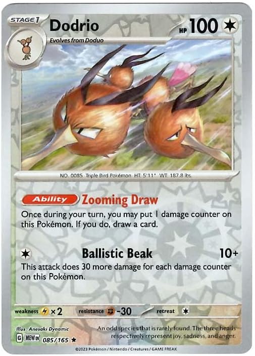 Pokemon - Dodrio 085165 - Pokemon 151 - Reverse Foil - Single Card