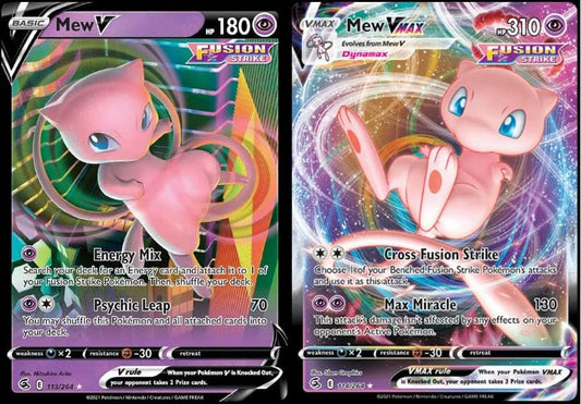 Pokemon Mew V Vmax Card Set - Fusion Strike 113264 114264 - Pokemon Ultra Rare Card Lot