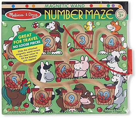 Melissa & Doug Number Maze Wooden Activity Board 1 Theme Compatible MD Scratch Fun