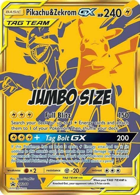 Pokemon - Pikachu Zekrom GX SM248 - OversizeJumbo Card - Black Star Promo