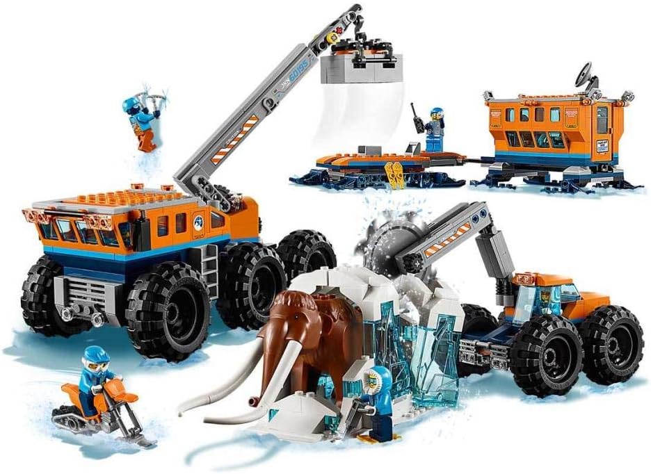 LEGO City Arctic Mobile Exploration Base Toy with Crane Vehicle & Trailer