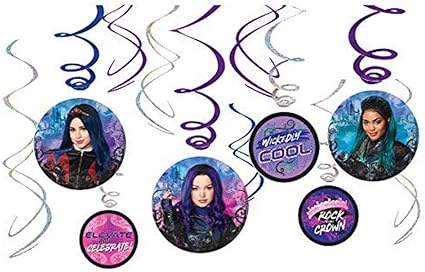 Disney Swirl Hanging Decorations - 5 7 Pack of 12 - Perfect for Themed Parties Events