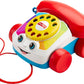 Fisher-Price Toddler Pull Toy Chatter Telephone Pretend Phone with Rotary Dial and Wheels