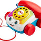 Fisher-Price Toddler Pull Toy Chatter Telephone Pretend Phone with Rotary Dial and Wheels