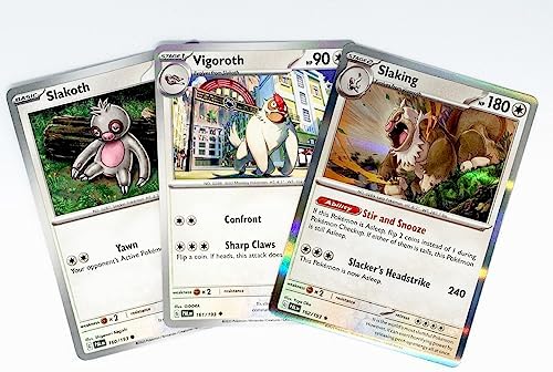 Pokemon Slaking 162193 - Paldea Evolved - Pokemon Evolution Set - 3 Card Lot - Scarlet