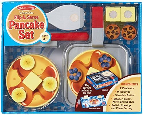Melissa & Doug Melissa Doug Flip and Serve Pancake Set 19 pcs - Wooden Breakfast Play