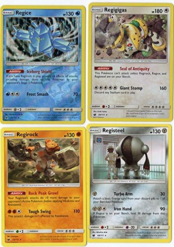 Pokemon REGIGIGAS REGIROCK REGISTEEL REGICE - Legendary Card Set - Sun Moon Crimson
