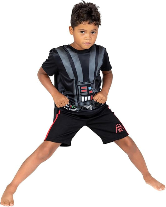 STAR WARS Darth Vader 3-Piece Costume Set: T-Shirt, Shorts & Cape (Size 6)