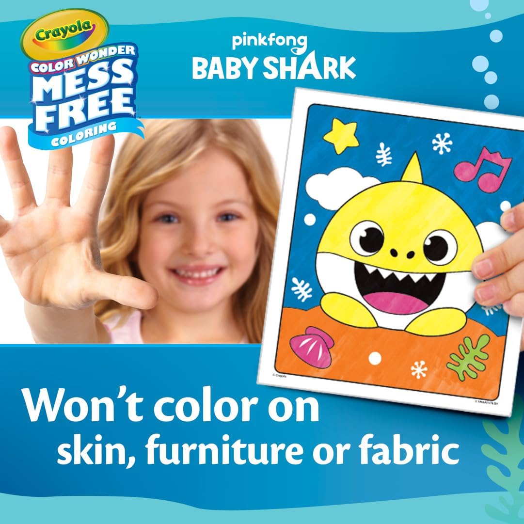 Crayola Baby Shark Color Wonder Pages Mess Free Coloring for Toddlers Coloring Activity
