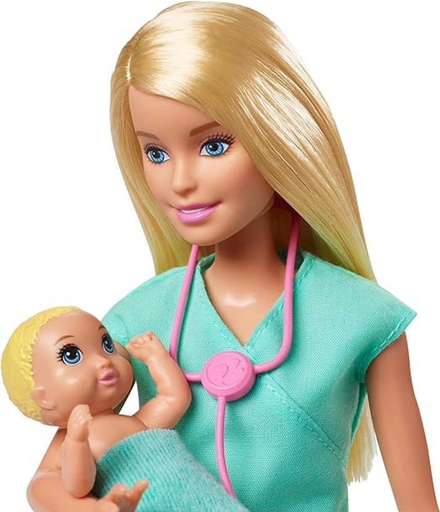 Barbie Careers Playset Baby Doctor Set with Blonde Fashion Doll 2 Baby Dolls Furniture