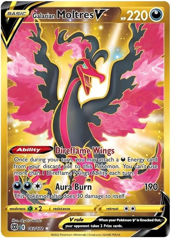 Pokemon Galarian Moltres V - 183172 - Secret Rare - Sword Shield Brilliant Stars