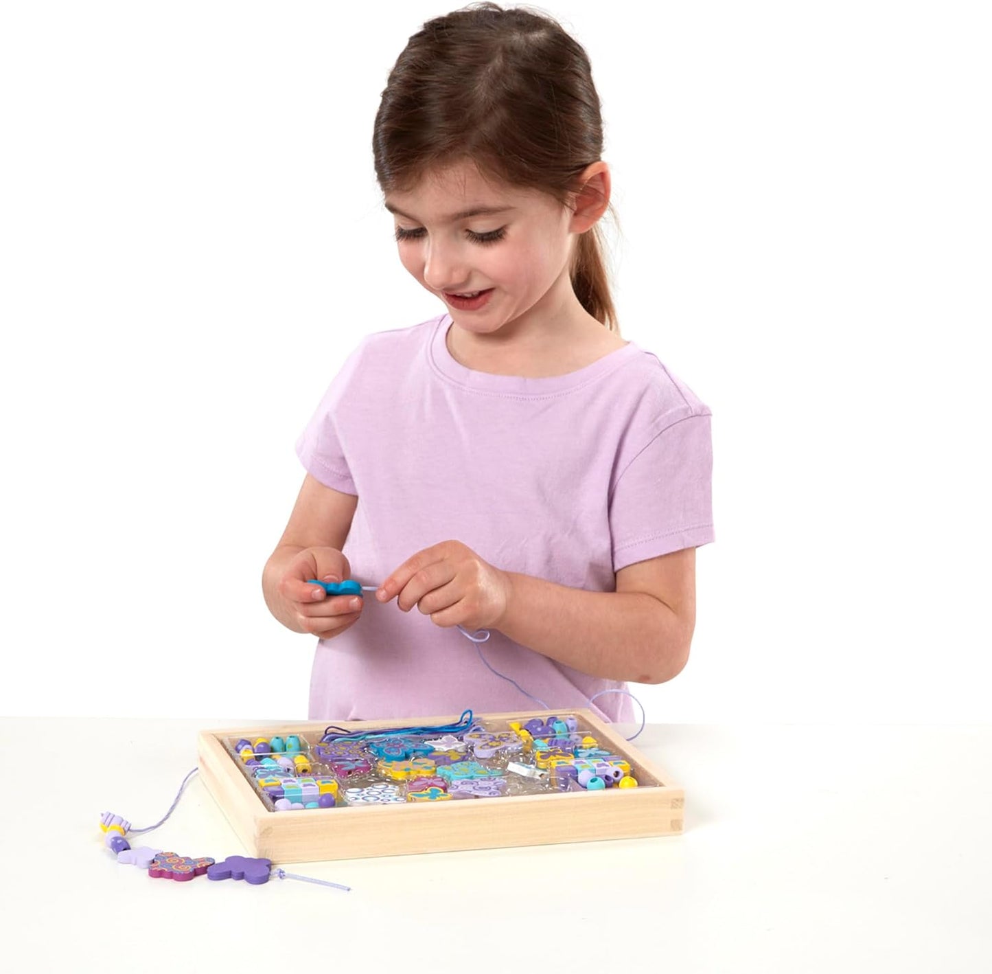 Melissa & Doug Created by Me! Butterfly Beads Kit Ã¢‚¬€œ 120+ Wooden Beads for Jewelry Making – 120