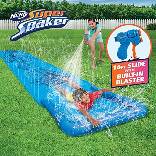 NERF Super Soaker Blast Water Slide - The Ultimate 16 Ft Outdoor Slide for - Includes