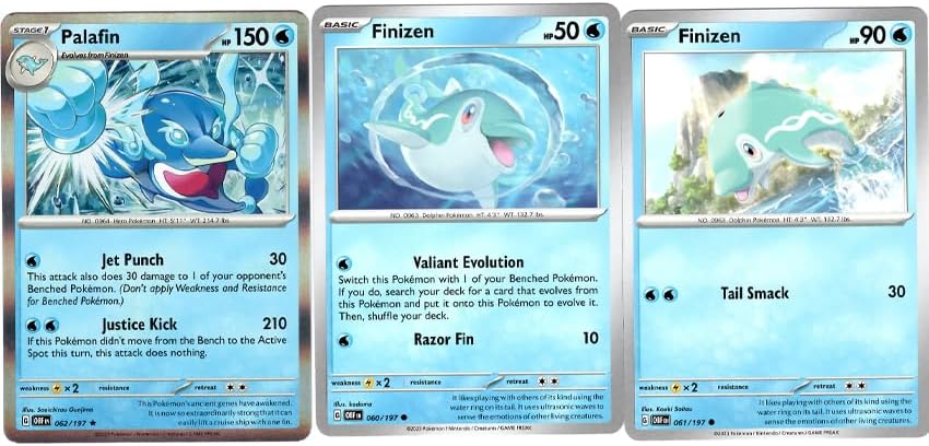 Pokemon Palafin 062197 Holo - Obsidian Flames - Pokemon Evolution 3 Card Lot