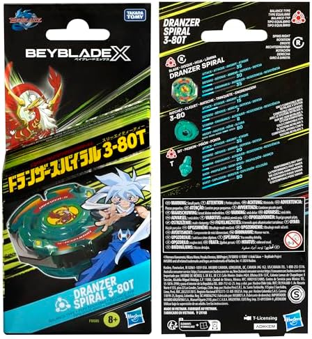 Hasbro Beyblade X Dranzer Spiral 3-80T Right-Spin Balance Type Anniversary X-Over Top