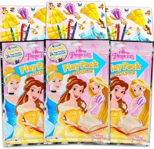 Disney Princess Coloring Pack Party Activity Favors with Crayons and Coloring Activity