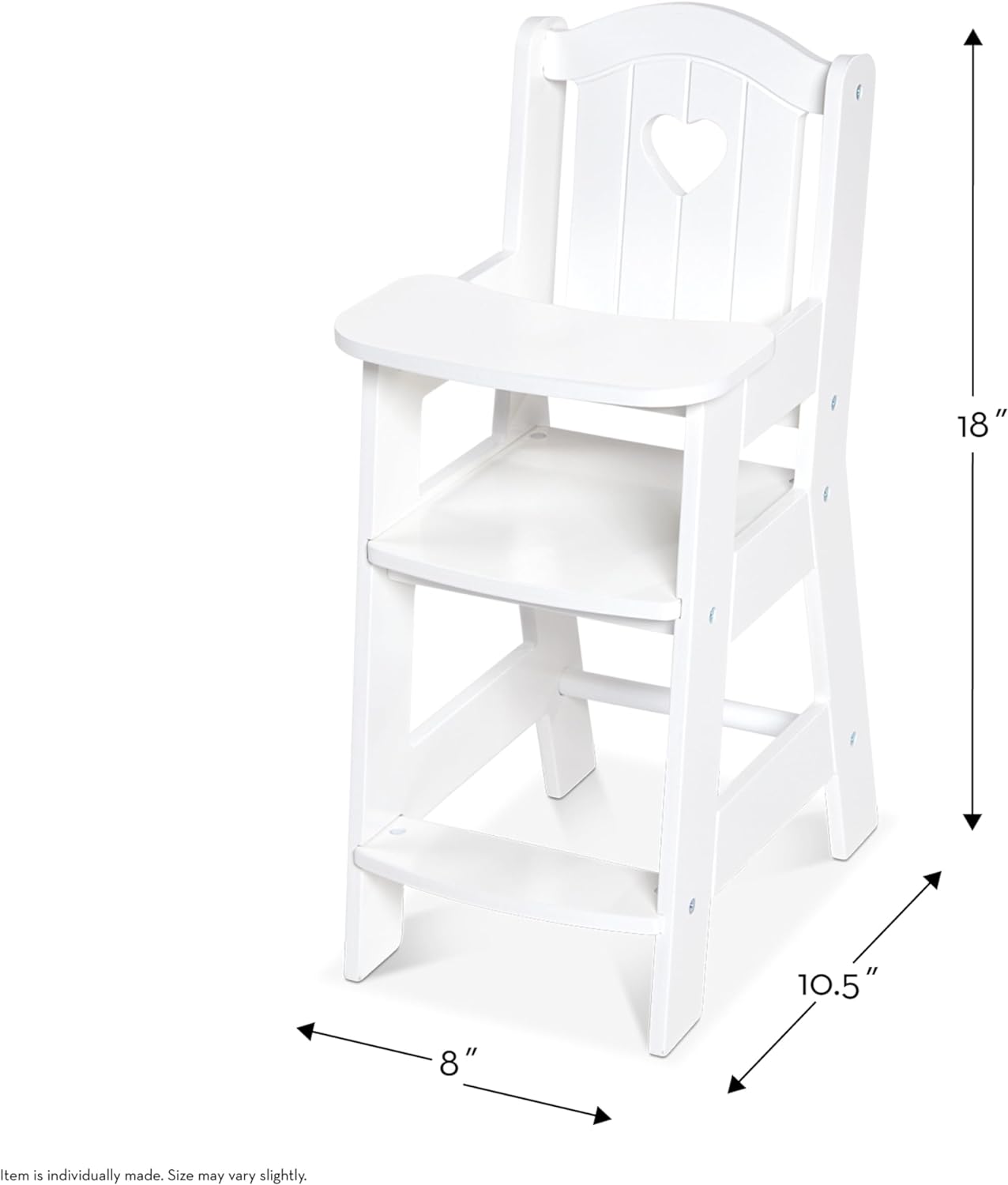 Melissa & Doug Melissa Doug Play High Chair - Pretend Play High Chair Baby Doll White