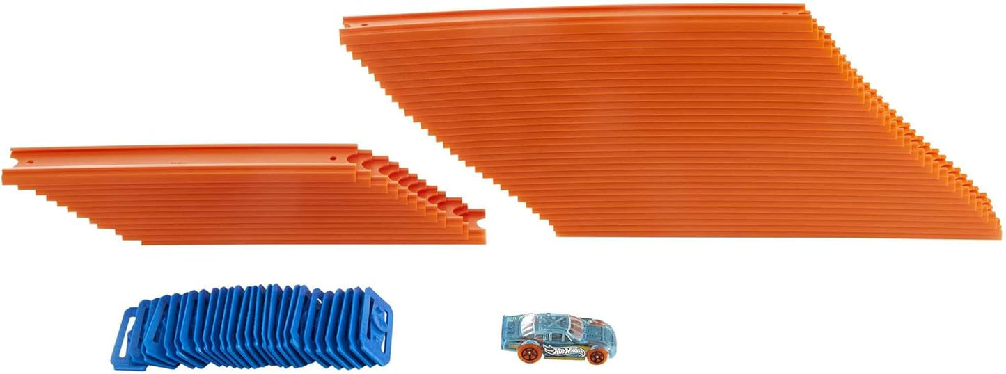 Hot Wheels Toy Car Mega Track Set Pack 87 Component Building Parts for 40-ft of Track 164 Scale Vehicle