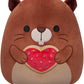 Squishmallows Chip Brown Beaver Holding Heart Cookie