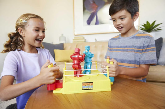 Mattel Games Mattel Rock 'Em Sock 'Em Robots Game Red Rocker vs Blue Bomber Knock His