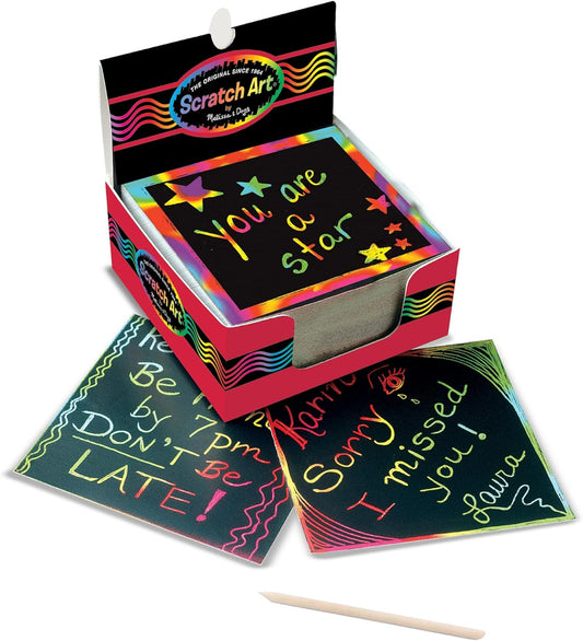 Melissa & Doug Melissa Doug Scratch Art Rainbow Mini Notes 125 With Wooden Stylus - FSC