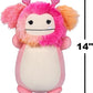 Squishmallows Caparinne Pink Bigfoot with Heart Headband