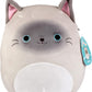 Squishmallows Original 10-Inch Felton The Siamese Cat - Official Jazwares Plush