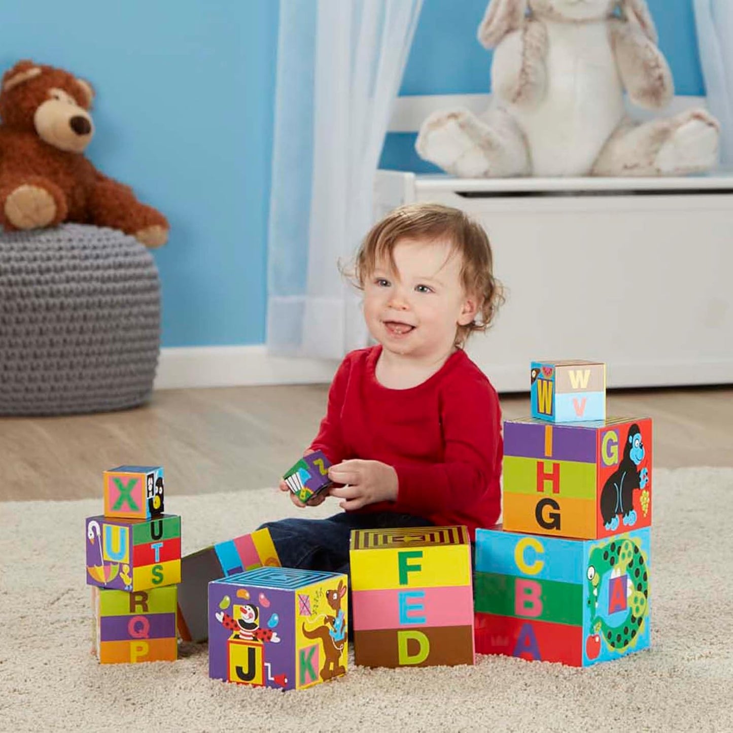 Melissa & Doug Melissa Doug Deluxe 10-Piece Alphabet Nesting and Stacking Blocks - FSC