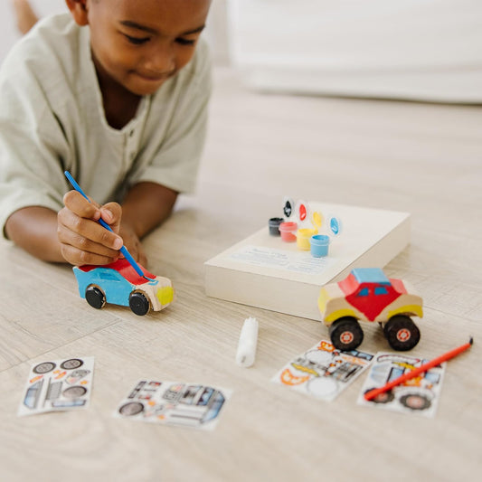 Melissa & Doug Melissa Doug Decorate-Your-Own Wooden Craft Kits Set - Race Car and