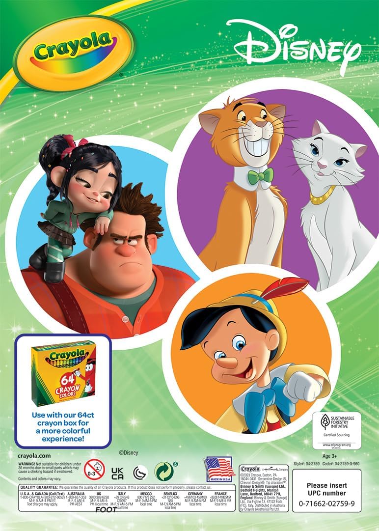 Crayola Disney Coloring Book 288pgs Disney Sticker Coloring Book for Disney Gifts Girls