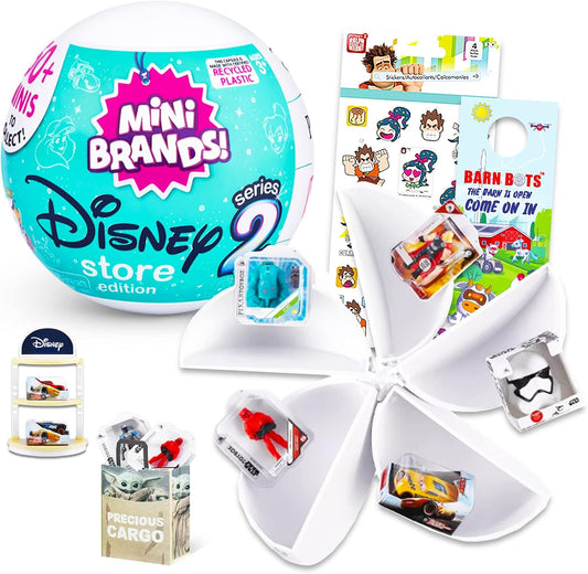 Disney Mini Brands Series 2 Mystery Toys Bundle: Disney, Star Wars, Marvel Collectibles with Stickers