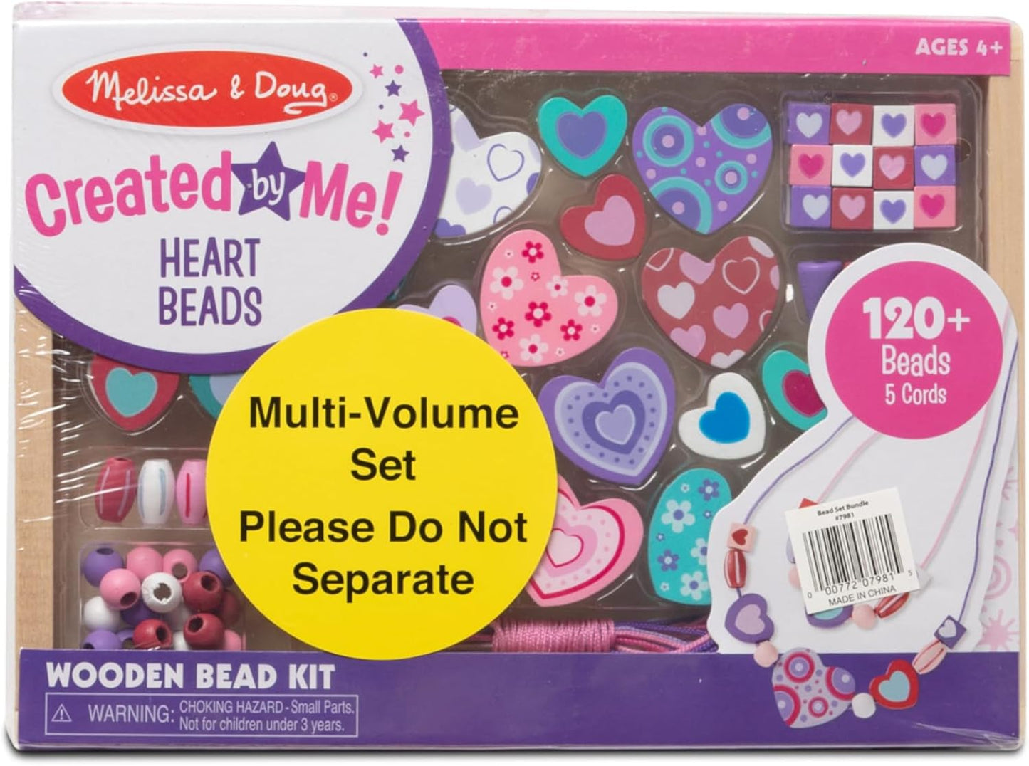 Melissa & Doug Melissa Doug Sweet Hearts and Butterfly Friends Bead Set of 2 - 250 Wooden