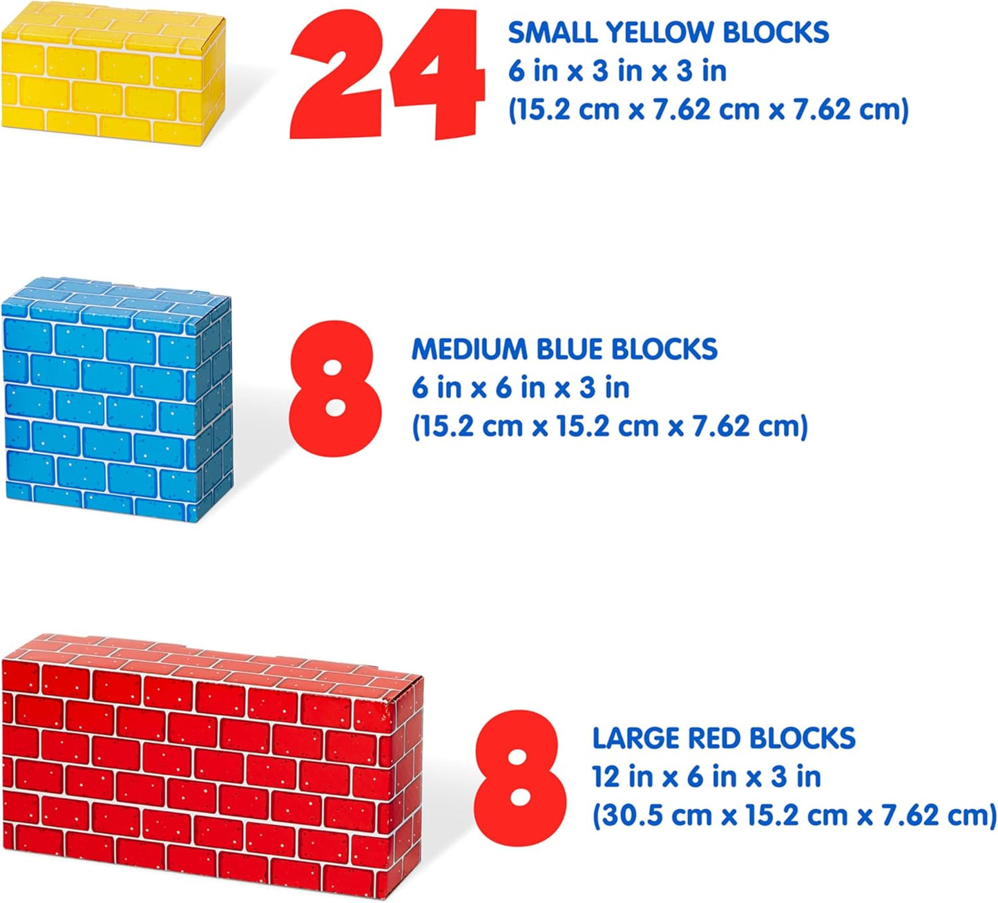 Melissa & Doug Melissa Doug Jumbo Extra-Thick Cardboard Building Blocks - 40 Blocks in 3