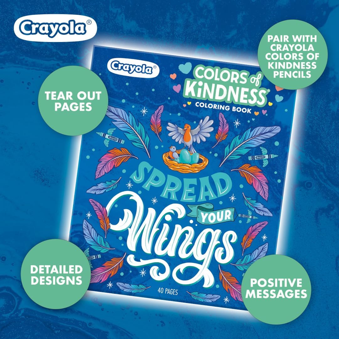 Crayola Colors of Kindness Adult Coloring Book 40pgs Adult Coloring Pages Stress Relief