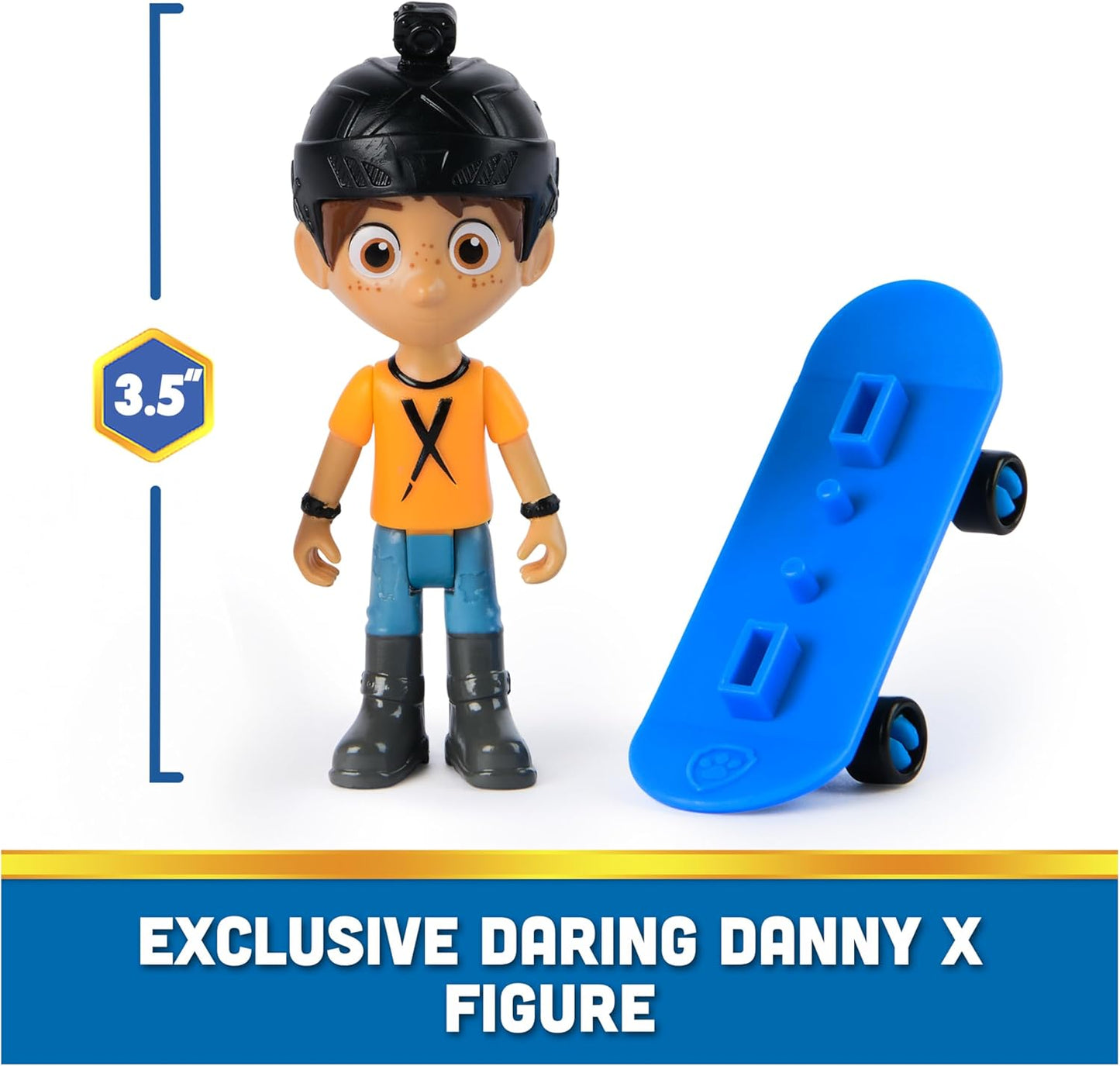 Paw Patrol Marshall Daring Danny X Figures Set with Skateboard for Boys and Girls