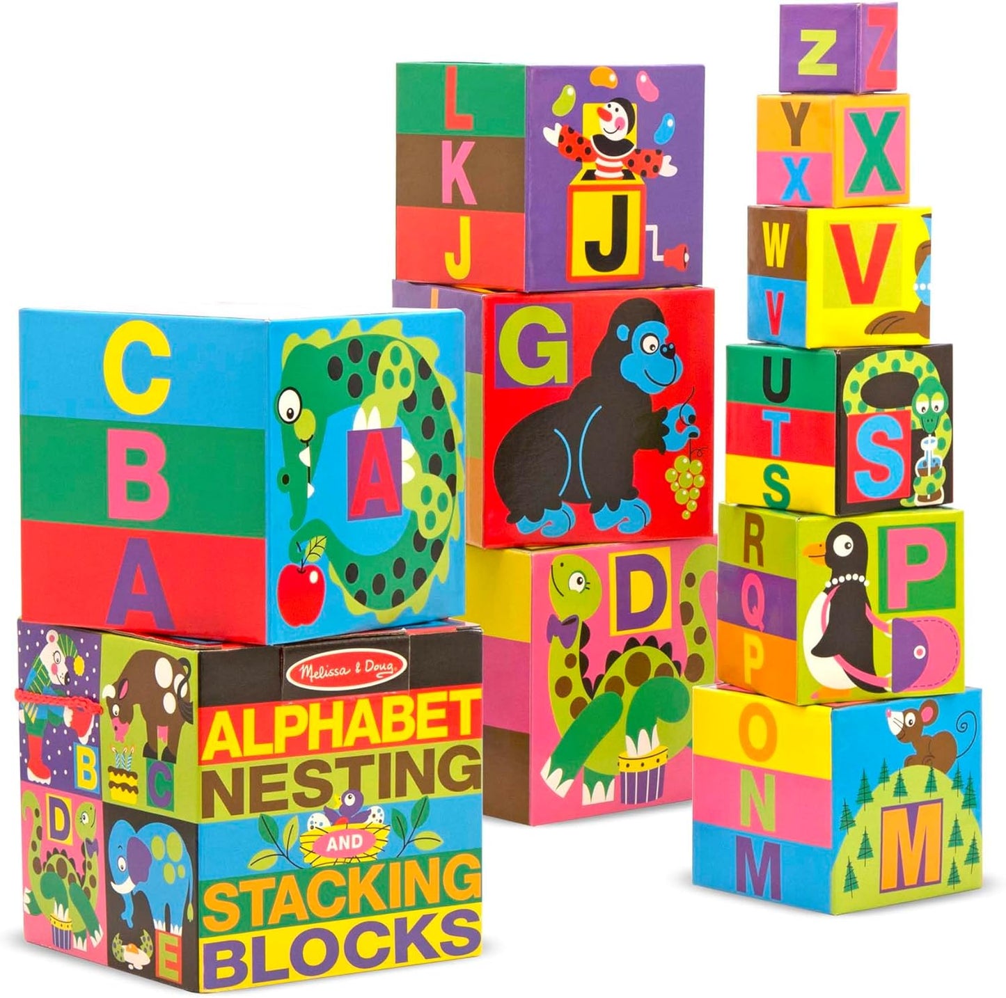 Melissa & Doug Melissa Doug Deluxe 10-Piece Alphabet Nesting and Stacking Blocks - FSC