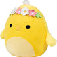 Squishmallows Original 10-Inch; Triston The Chick with Flower Crown