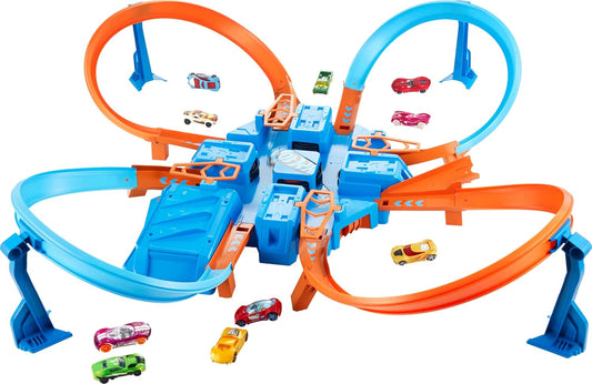 Hot Wheels Toy Car Track Set Criss Cross Crash with 164 Scale Vehicle