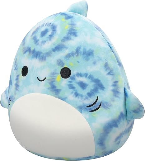 Squishmallows Original 8-Inch Luther Blue Tie-Dye Tiger Shark - Official Jazwares Plush