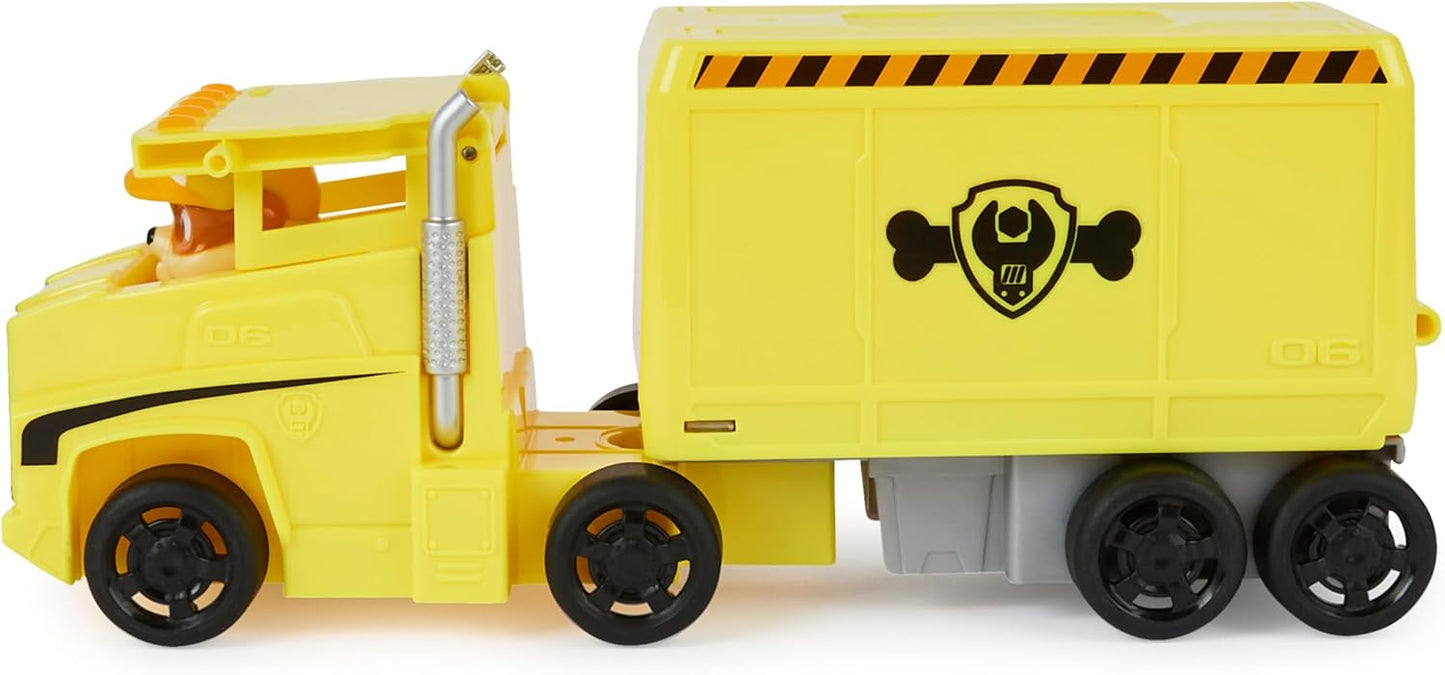 Paw Patrol Big Truck Pup's Rubble Transforming Toy Trucks with Action Figure for