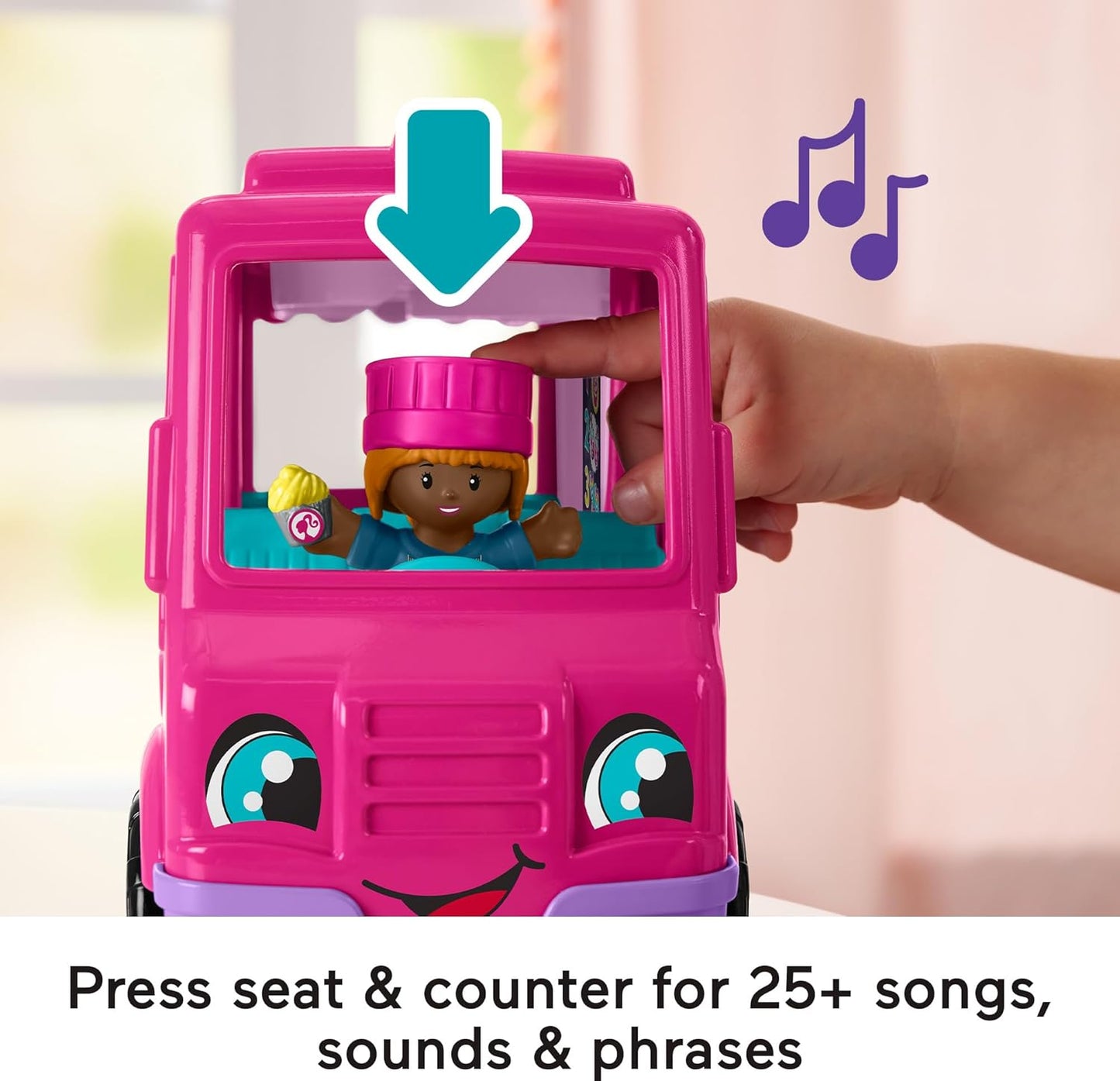Fisher-Price Little People Barbie Toddler Toy Cupcake Truck Musical Playset