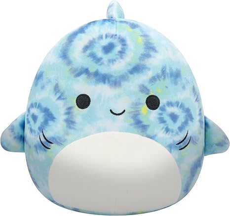 Squishmallows Luther Blue Tie-Dye Tiger Shark Plush