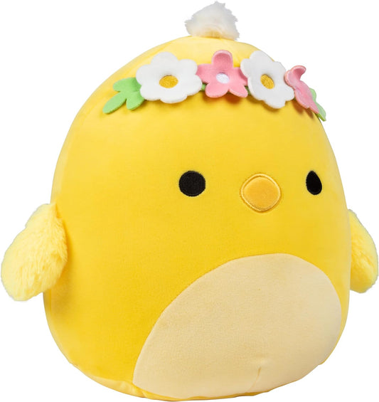 Squishmallows Original 10-Inch; Triston The Chick with Flower Crown