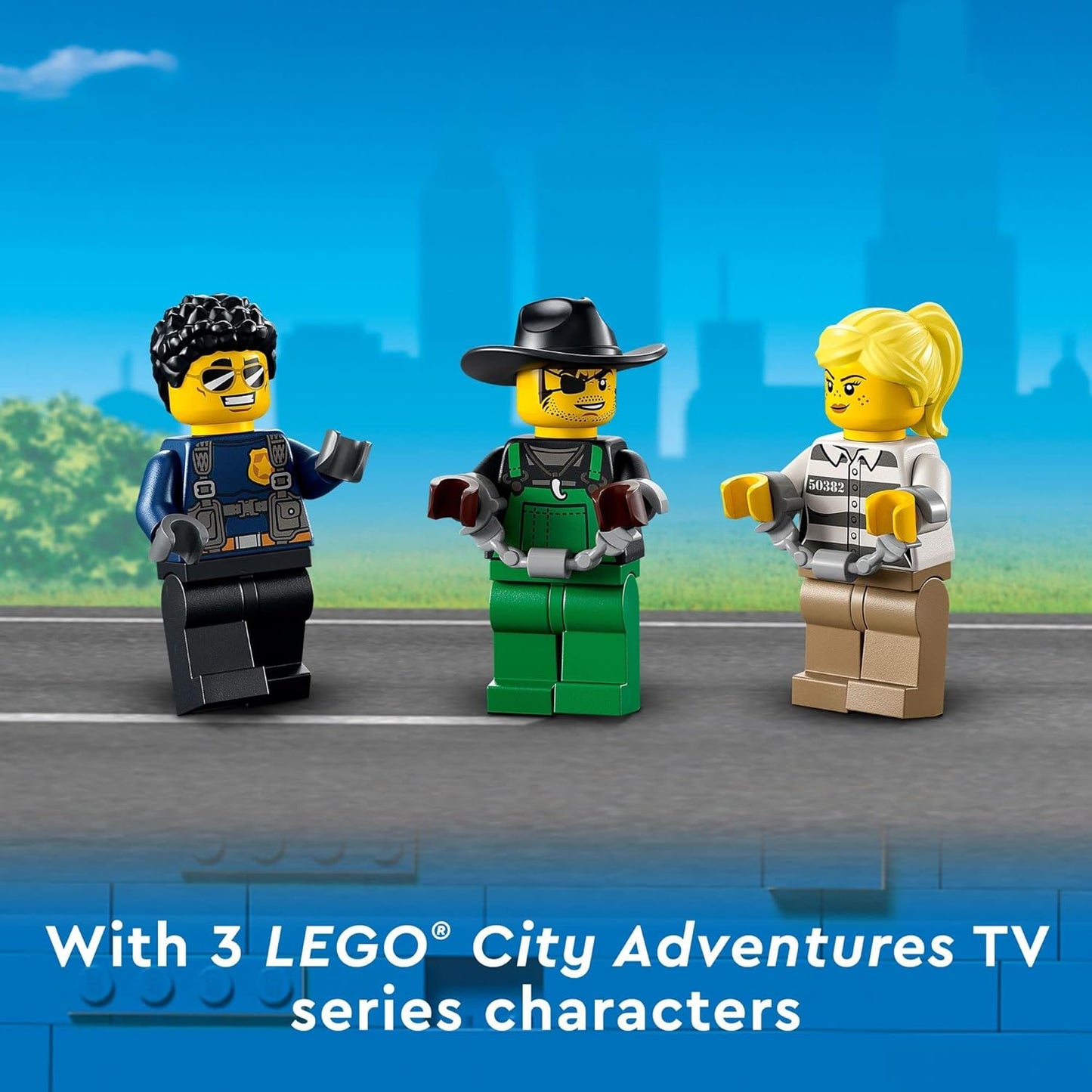LEGO City Police Mobile Command Truck Toy with Prison Trailer Drone Tractor and ATV Car