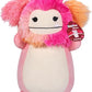 Squishmallows Caparinne Pink Bigfoot with Heart Headband