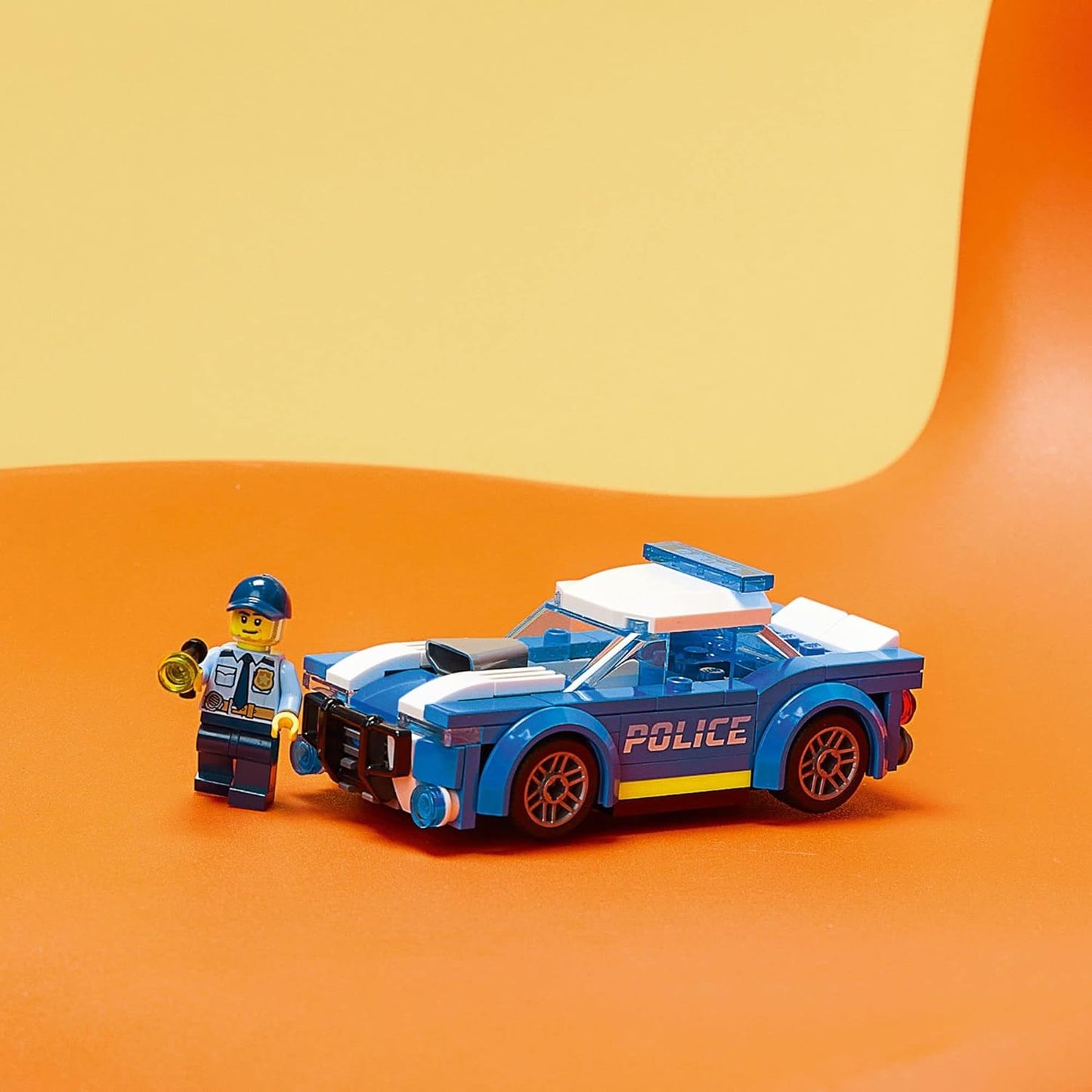 LEGO City Police Car Toy 60312 for 5 Plus Years Old with Officer Minifigure Small Adventures Series Car Chase Building Set