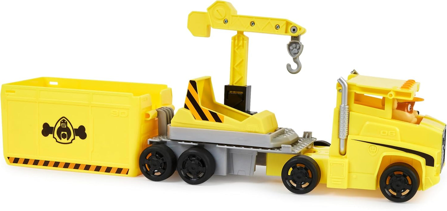 Paw Patrol Big Truck Pup's Rubble Transforming Toy Trucks with Action Figure for