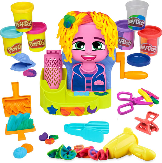 Play-Doh Hair Stylin' Salon Playset with 6 Cans Pretend Play for Girls and Boys