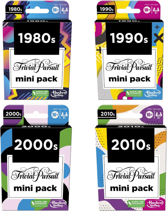 Hasbro Gaming Trivial Pursuit Mini Packs Multipack Fun Trivia Questions and Teens Ages 16